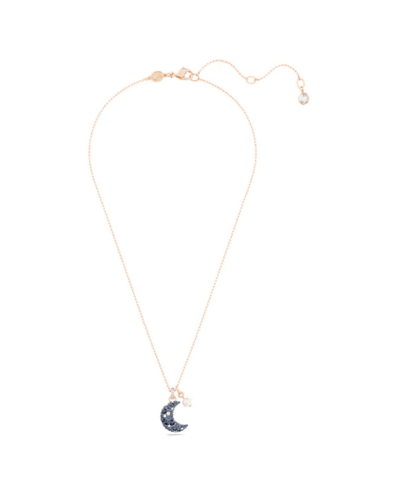Luna pendant, Moon, Multicolored, Rose gold-tone plated