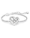 Matrix bracelet Heart, White, Rhodium plated 5648299