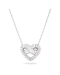 Matrix pendant Mixed cuts, Heart, White, Rhodium plated 5647924