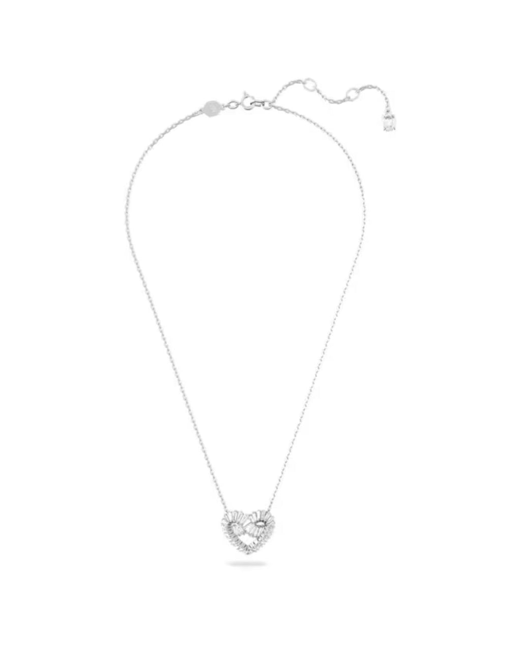 Matrix pendant Mixed cuts, Heart, White, Rhodium plated 5647924
