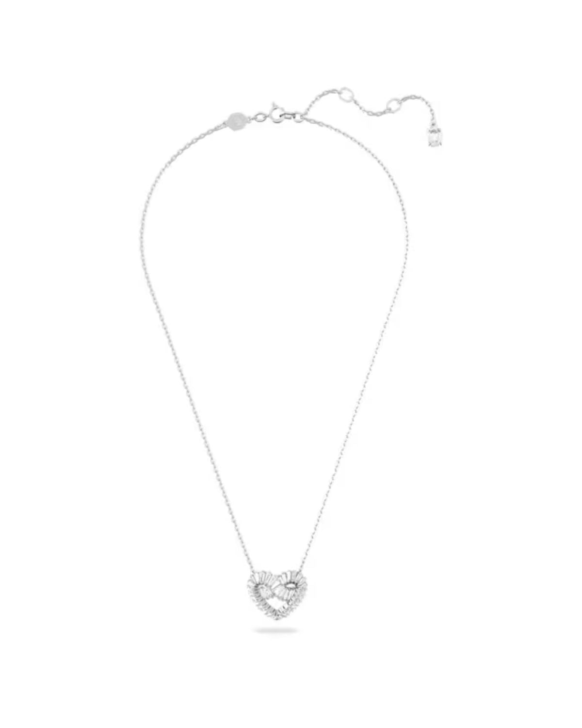 Matrix pendant Mixed cuts, Heart, White, Rhodium plated 5647924