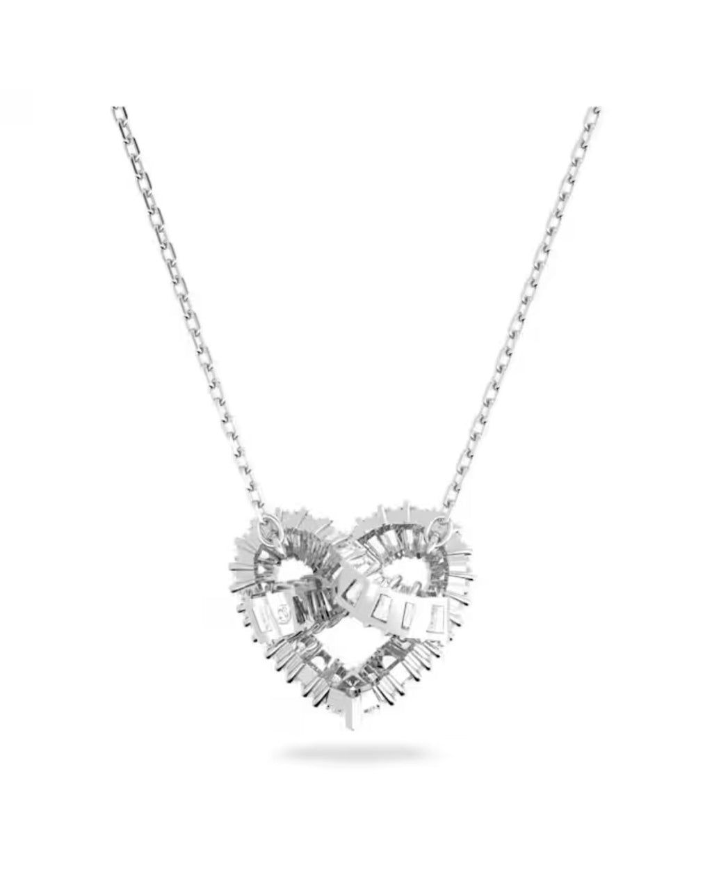 Matrix pendant Mixed cuts, Heart, White, Rhodium plated 5647924