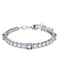 Matrix Tennis bracelet, Mixed cuts, Blue, Rhodium plated M 5666426