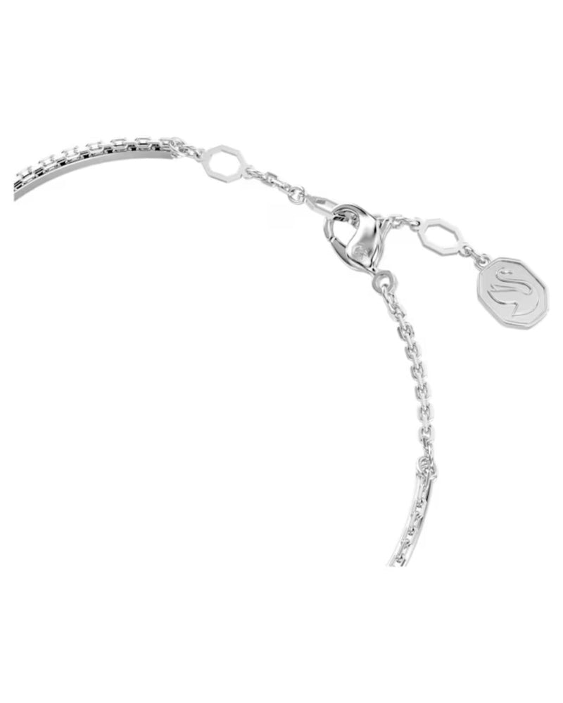 Meteora bangle, White, Rhodium plated