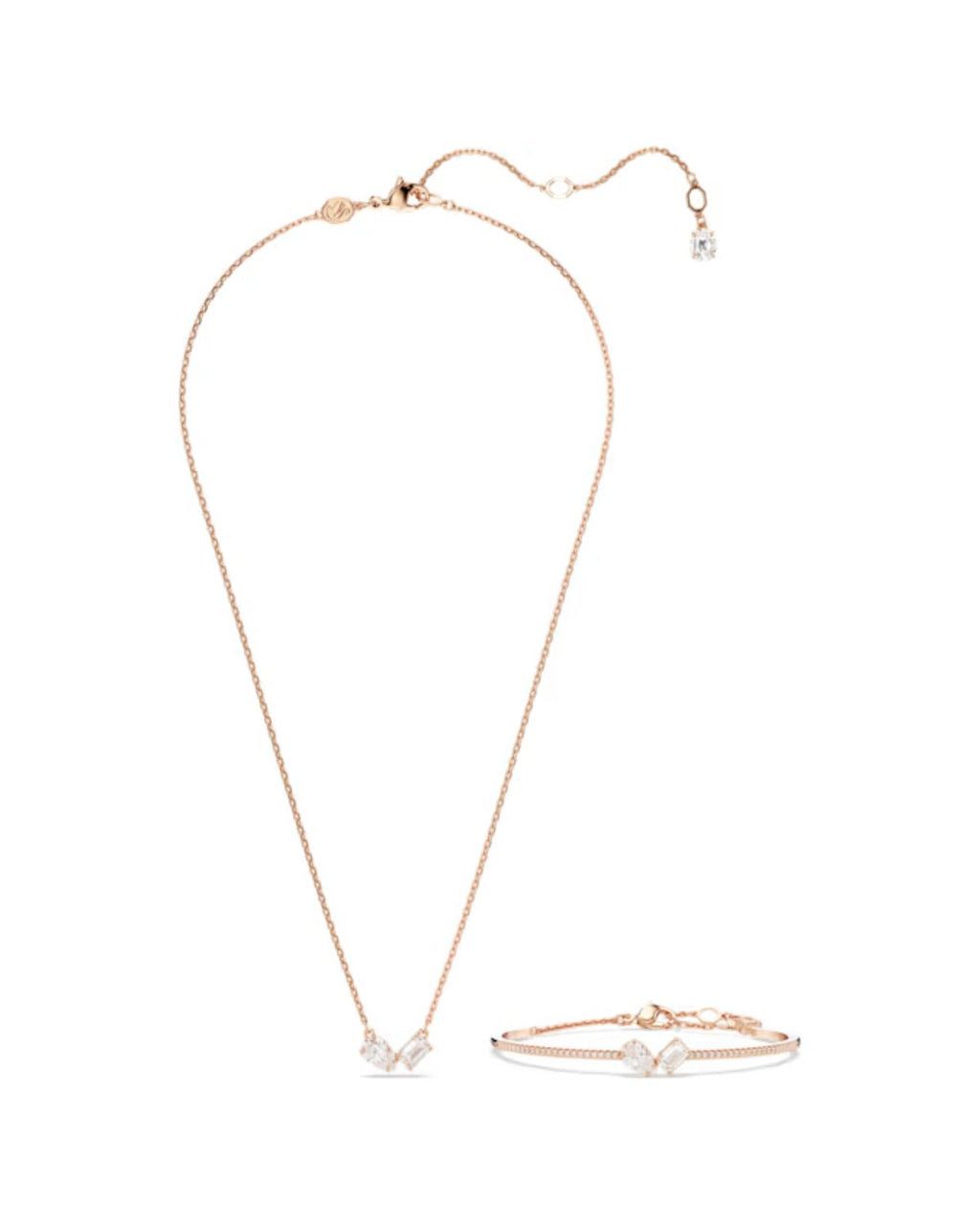 Mesmera set Mixed cuts, White, Rose gold-tone plated 5684779