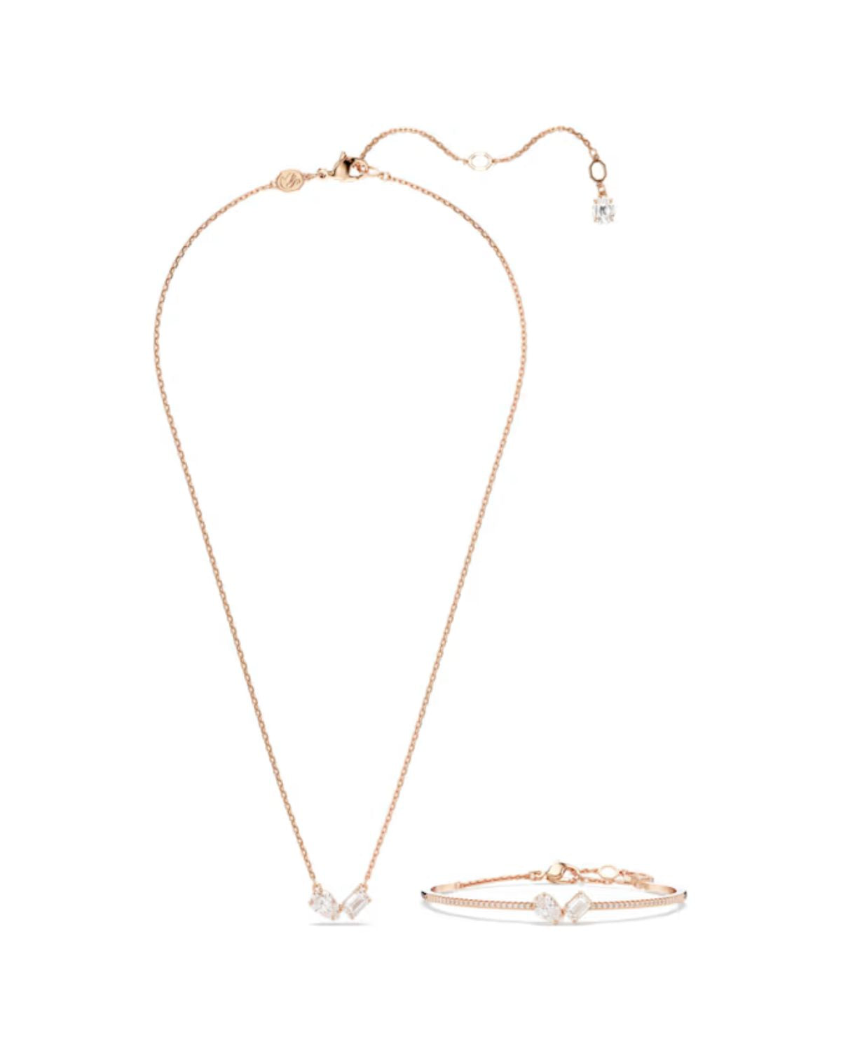 Mesmera set Mixed cuts, White, Rose gold-tone plated 5684779