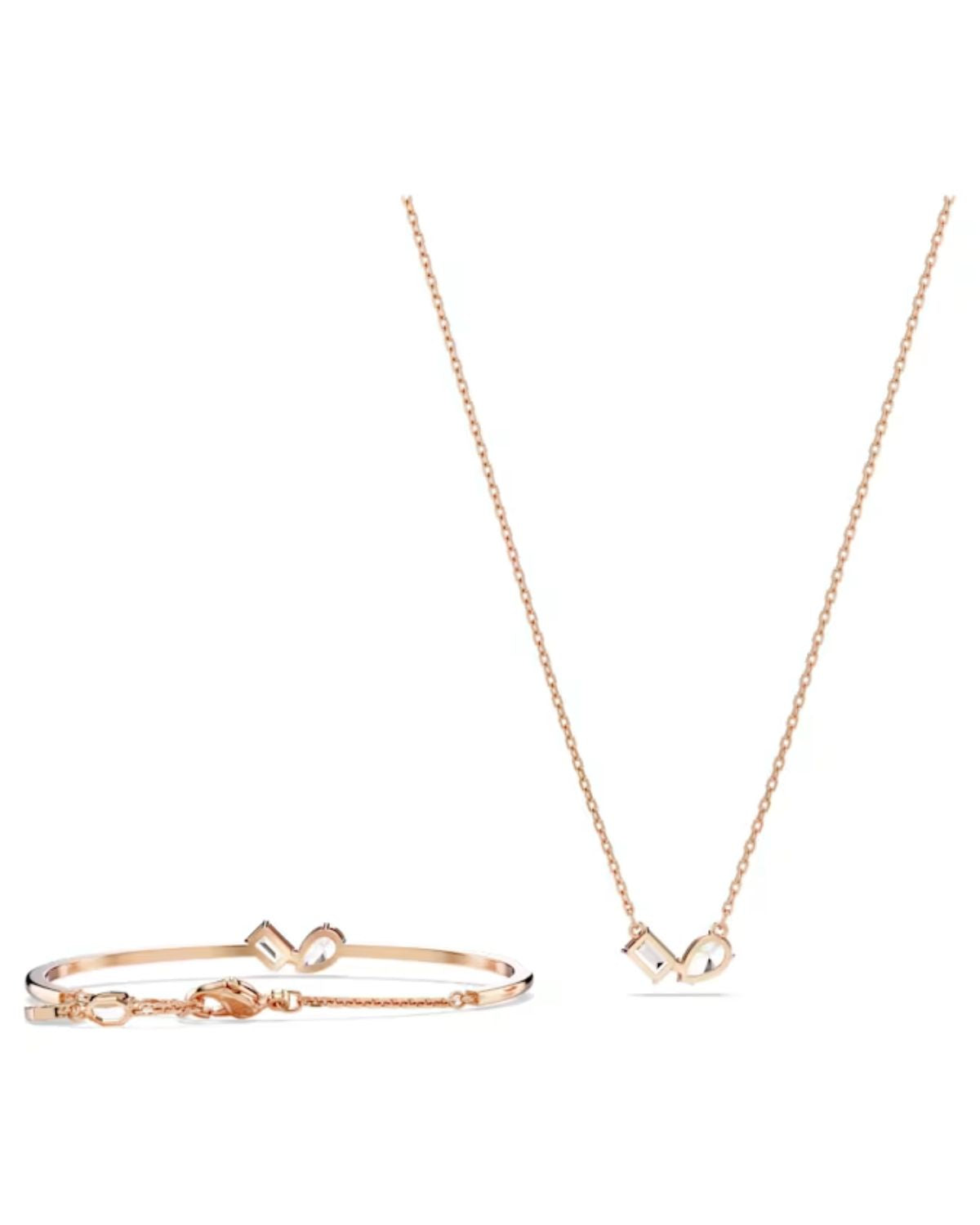 Mesmera set Mixed cuts, White, Rose gold-tone plated 5684779
