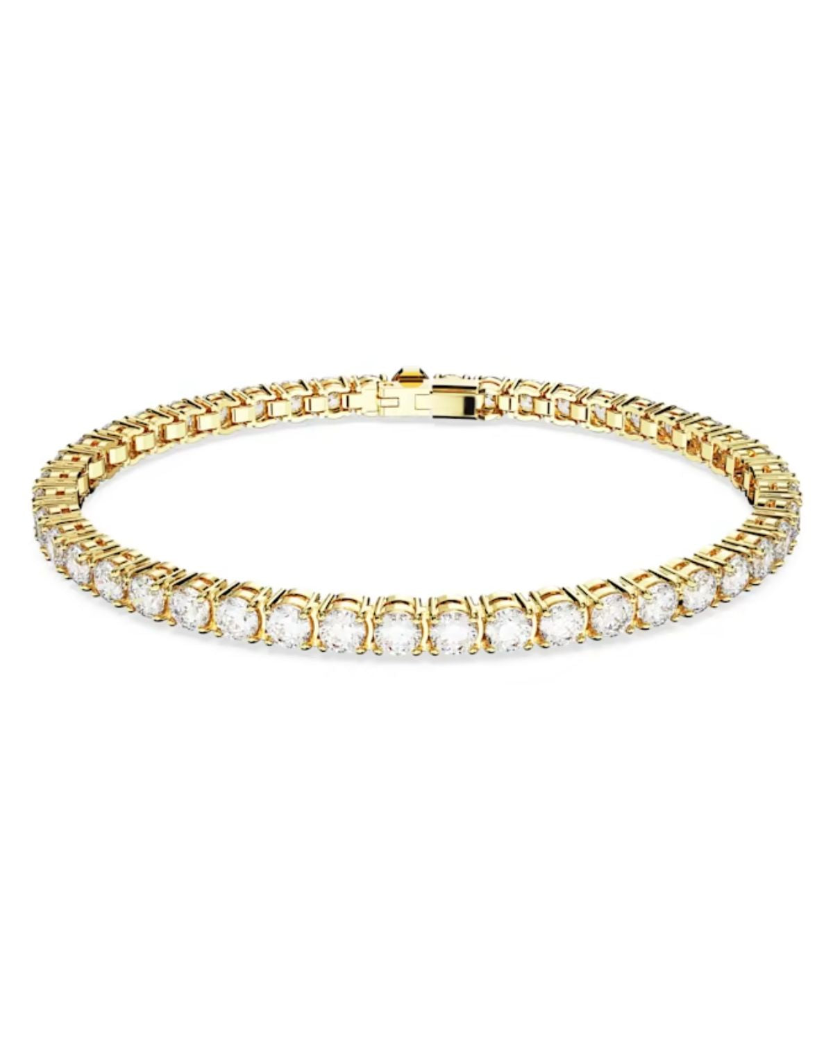 RE Matrix Tennis bracelet Round cut, White, 18k gold finish 5657665