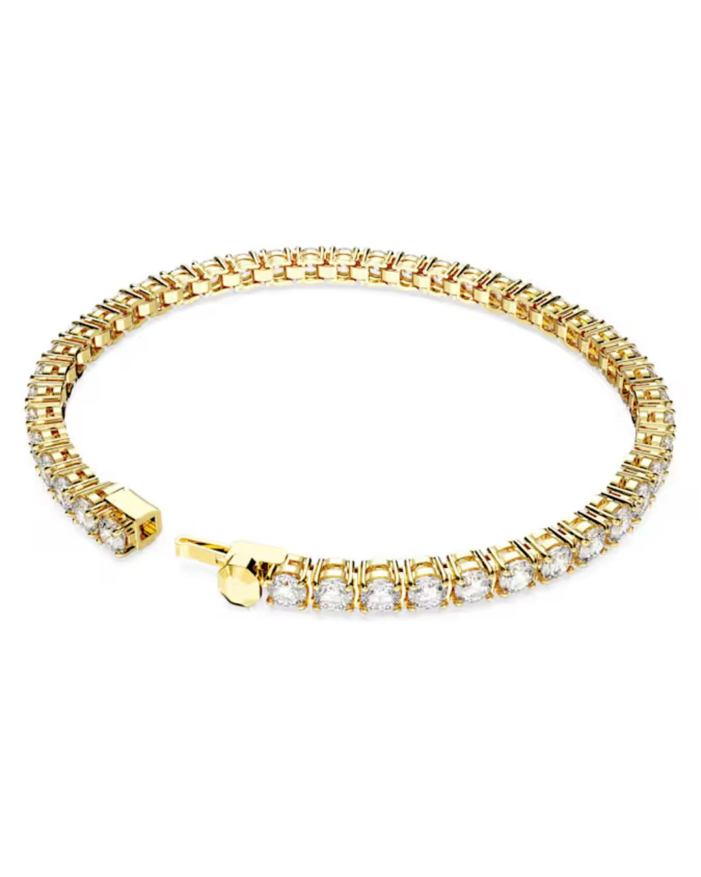 RE Matrix Tennis bracelet Round cut, White, 18k gold finish 5657665