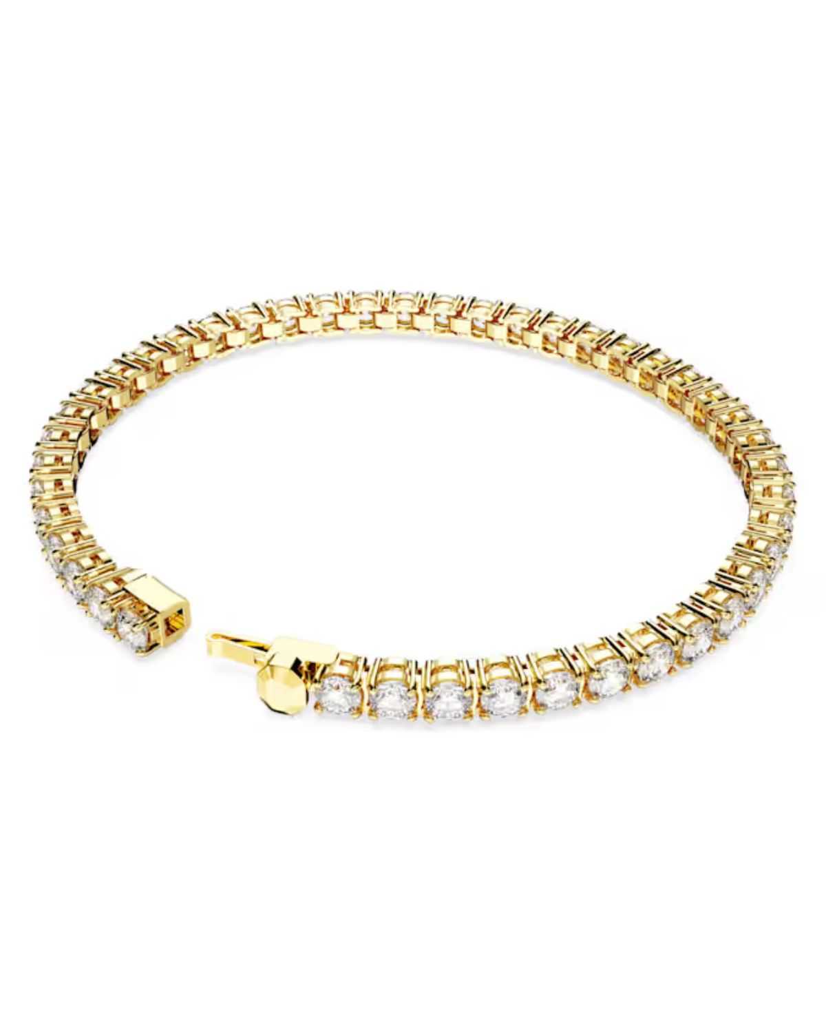 RE Matrix Tennis bracelet Round cut, White, 18k gold finish 5657665
