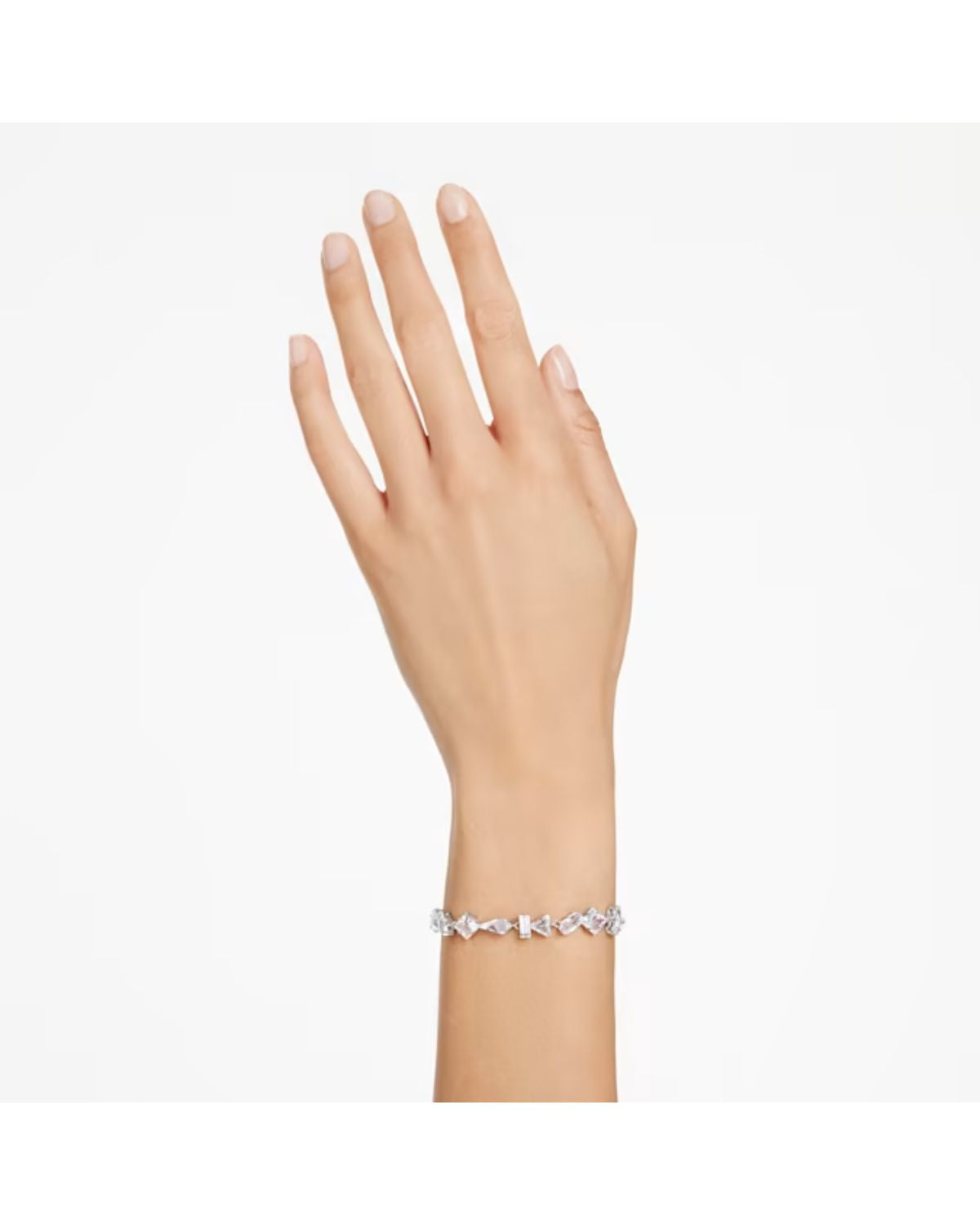 Mesmera Rhodium Plated White Crystal Bracelet 5661529