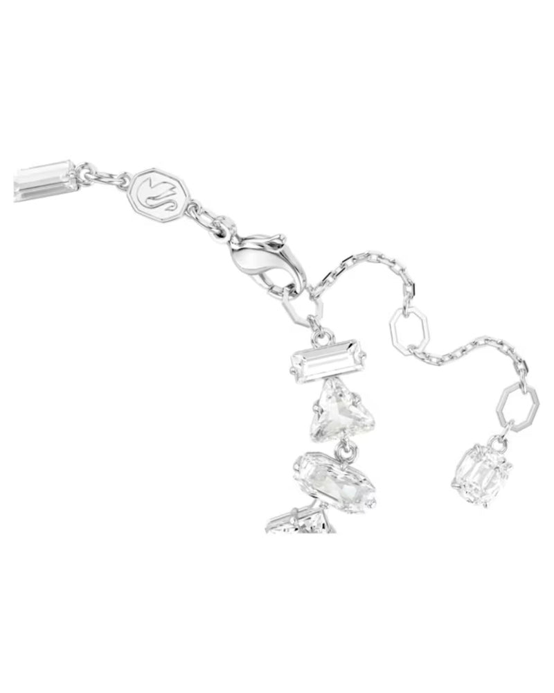 Mesmera bracelet, Mixed cuts, White, Rhodium plated