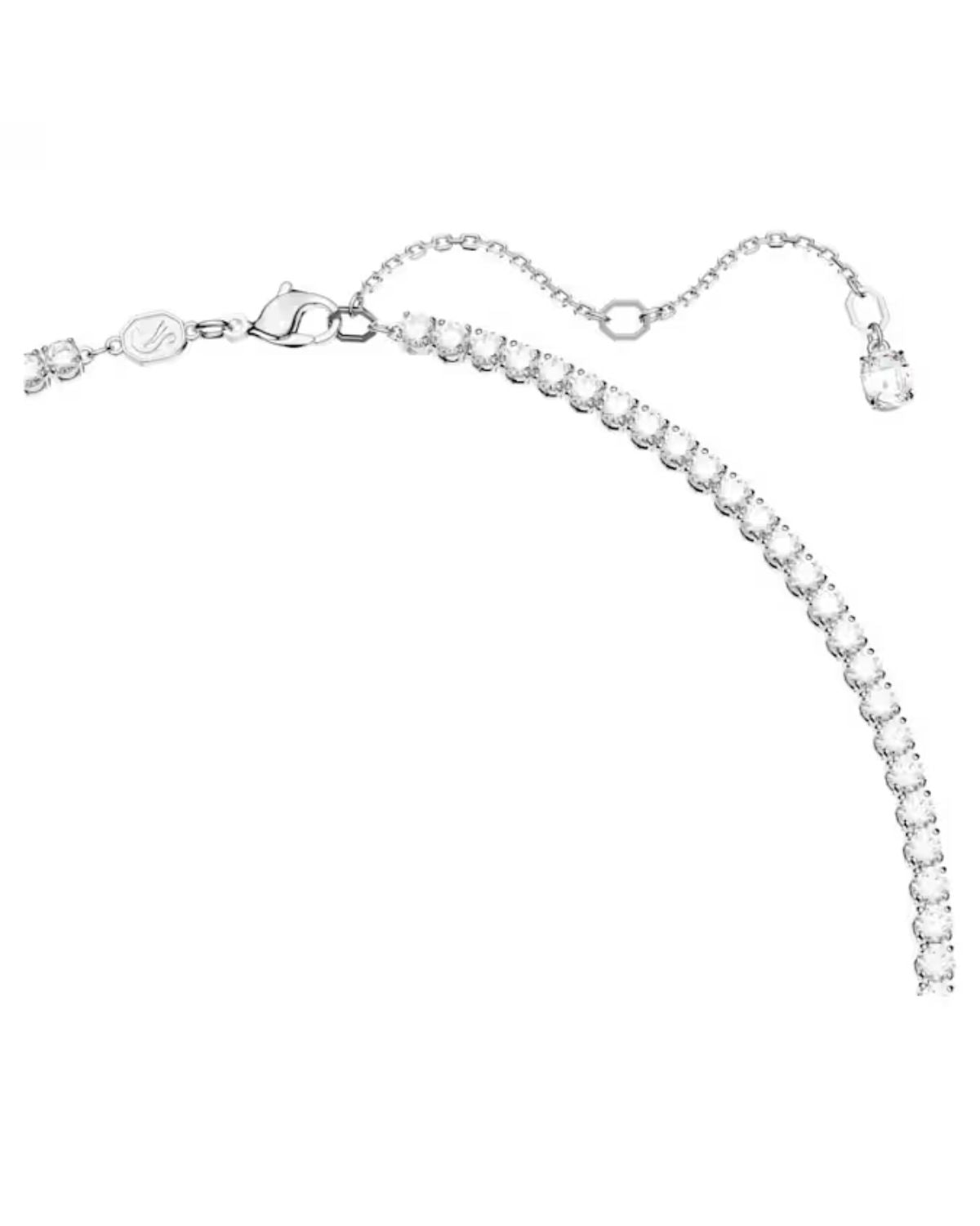 Matrix Tennis necklace Mixed cuts, Green, Rhodium plated 5666168