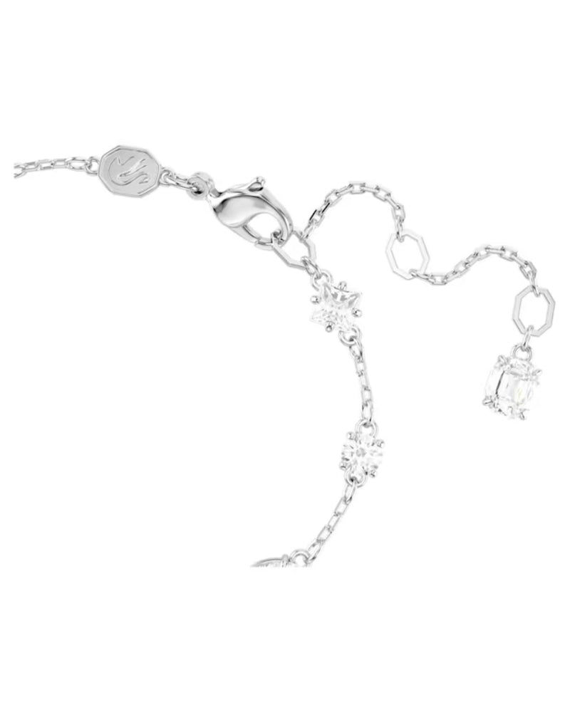 Mesmera bracelet, Mixed cuts, Scattered design, White, Rhodium plated