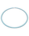 Matrix Tennis necklace Round cut, Medium, Blue, Rhodium plated 5661187