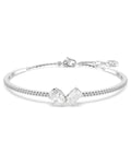 Mesmera bangle Mixed cuts, White, Rhodium plated  5667253