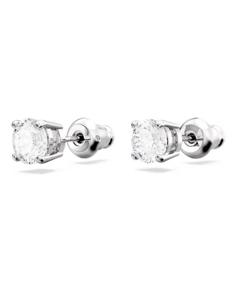 Matrix Tennis set, Round cut, White, Rhodium plated