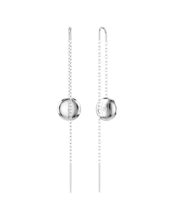 Meteora drop earrings, White, Rhodium plated