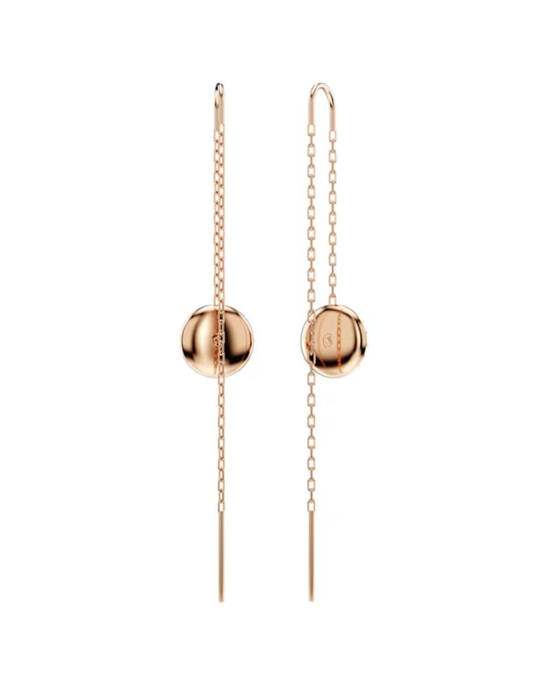 Meteora drop earrings, White, Rose gold-tone plated