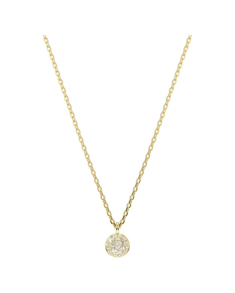 Meteora layered pendant, White, Gold-tone plated