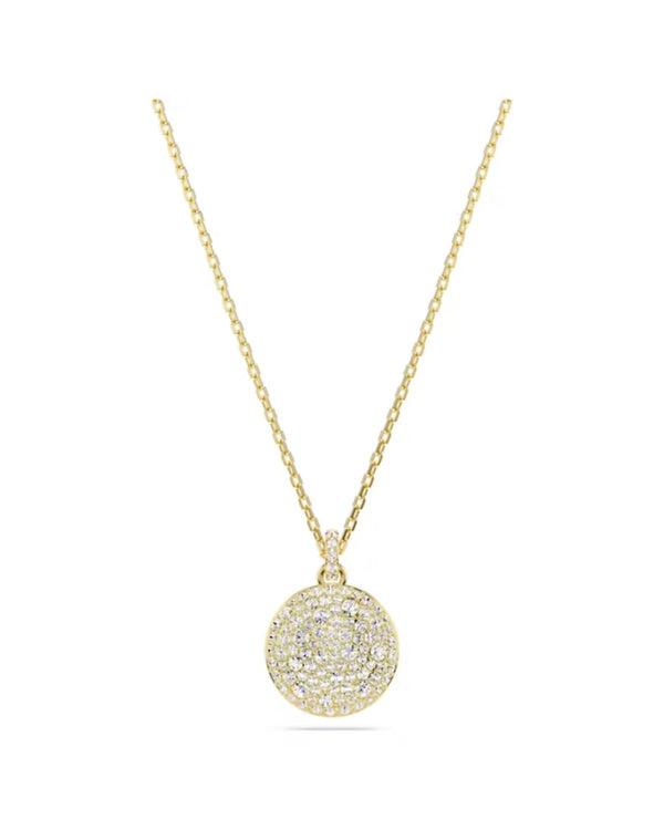 Meteora layered pendant, White, Gold-tone plated