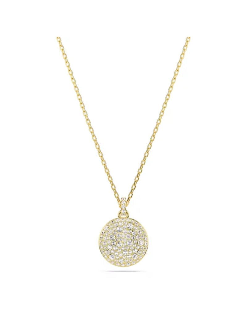 Meteora layered pendant, White, Gold-tone plated