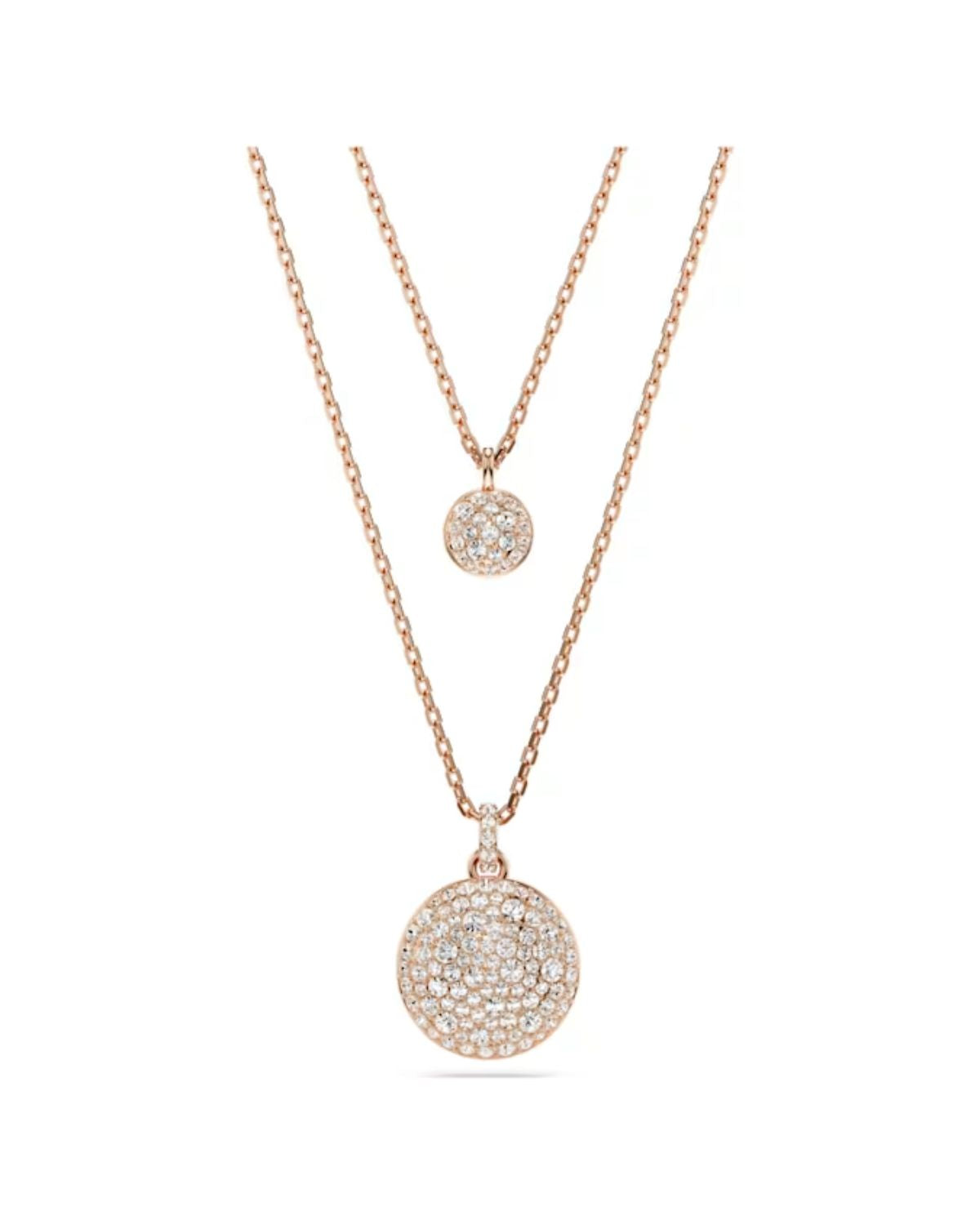 Sublima layered pendant White, 18k rose gold finish 5683449