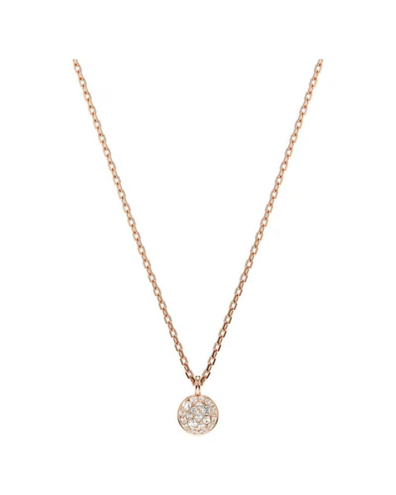 Meteora layered pendant, White, Rose gold-tone plated