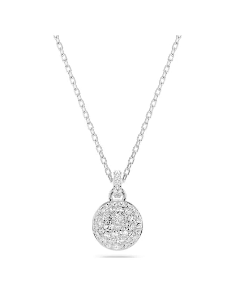 Meteora pendant, White, Rhodium plated