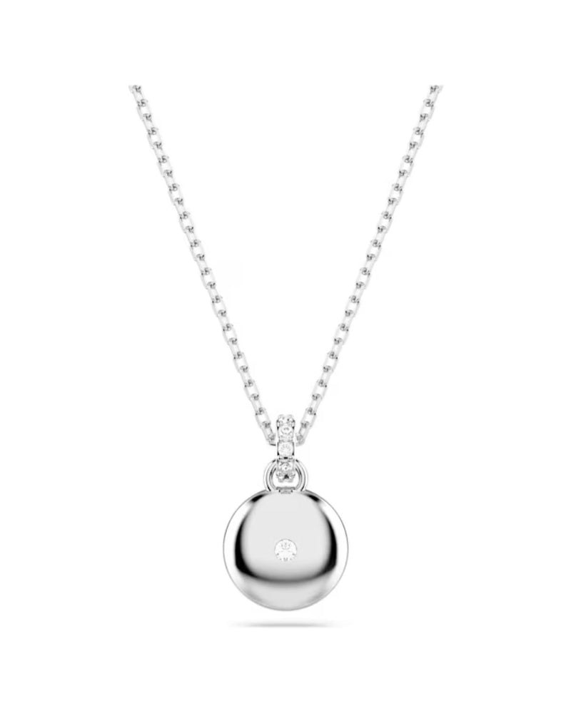 Meteora pendant, White, Rhodium plated