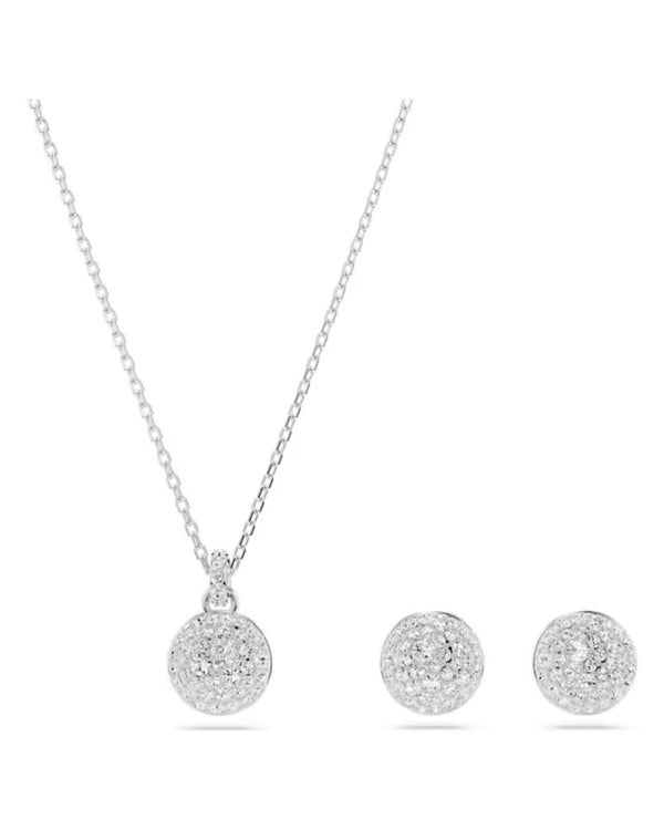 Meteora set, White, Rhodium plated