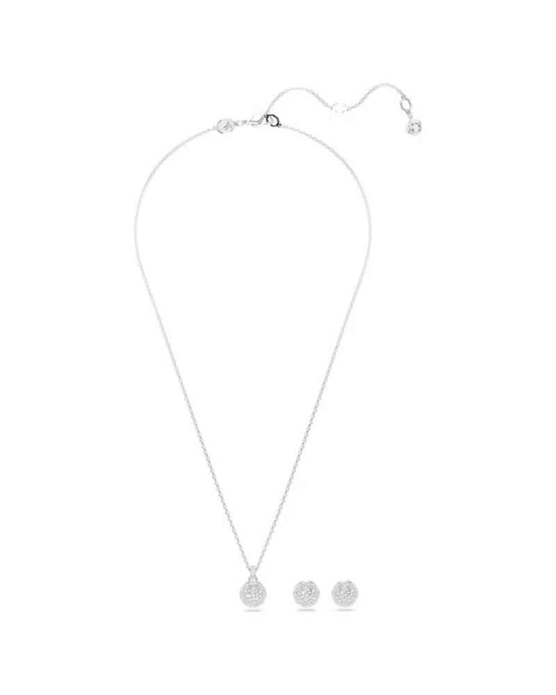 Meteora set, White, Rhodium plated