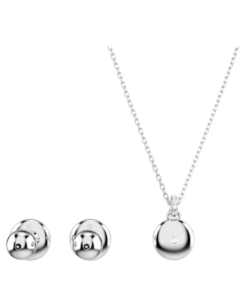 Meteora set, White, Rhodium plated