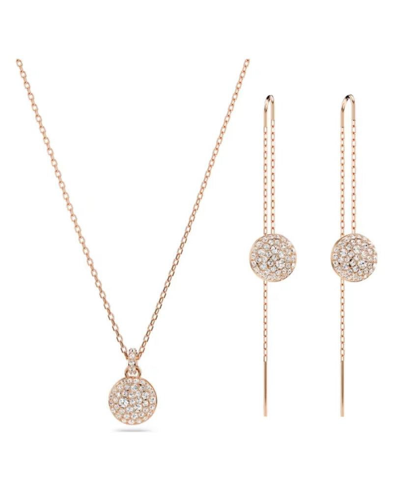 Meteora set, White, Rose gold-tone plated