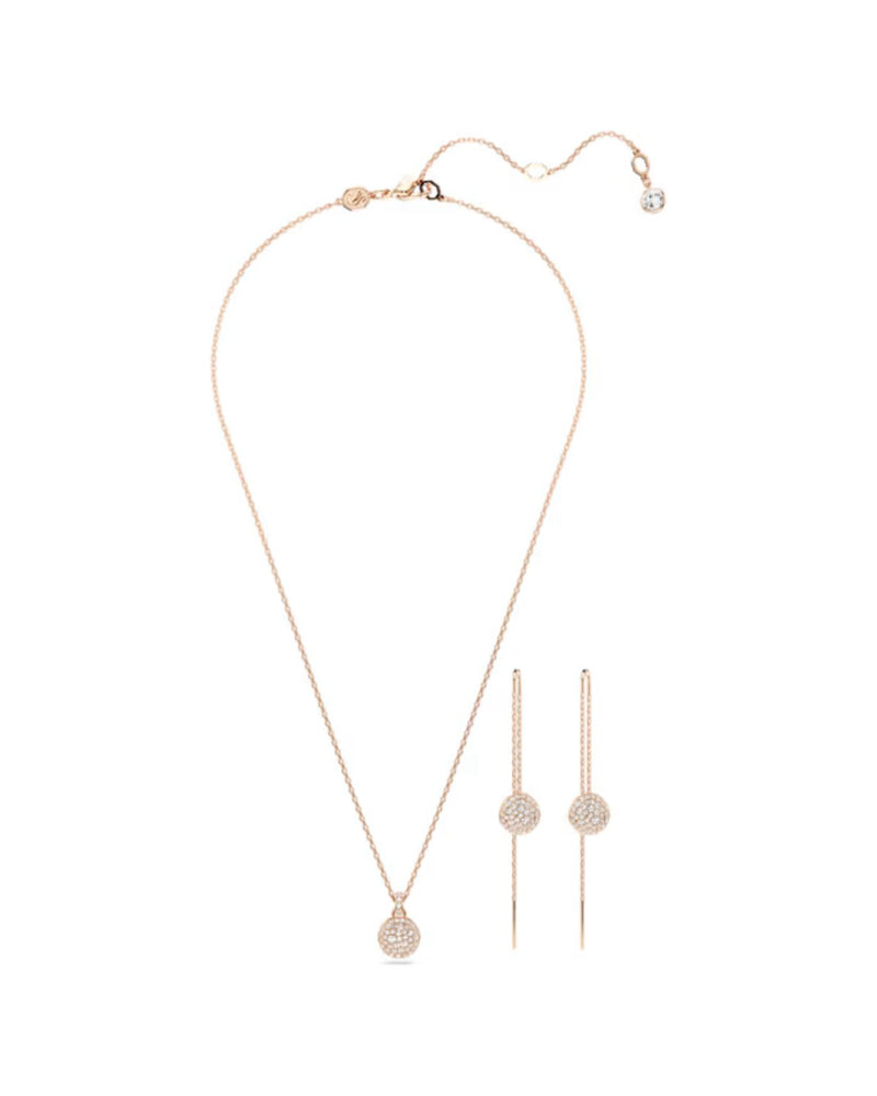 Meteora set, White, Rose gold-tone plated