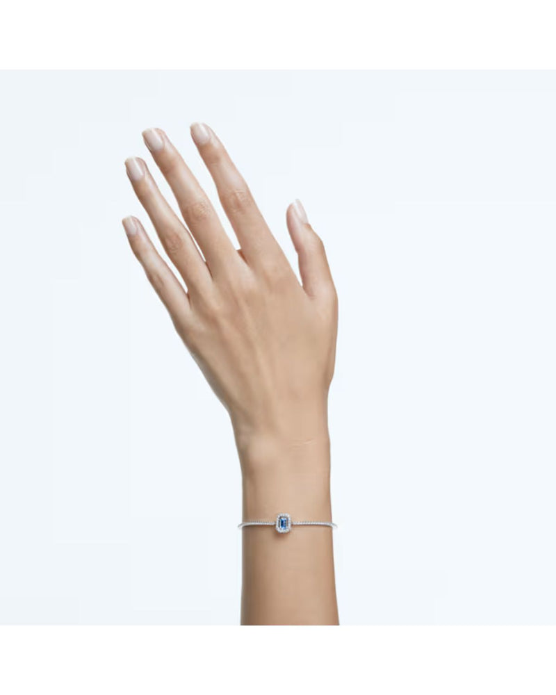 Millenia bangle, Octagon cut, PavÃ©, Blue, Rhodium plated