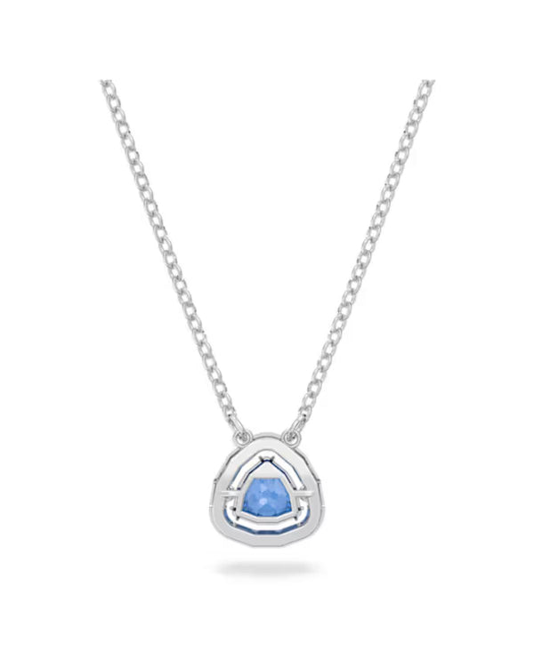 Millenia necklace, Trilliant cut, Blue, Rhodium plated