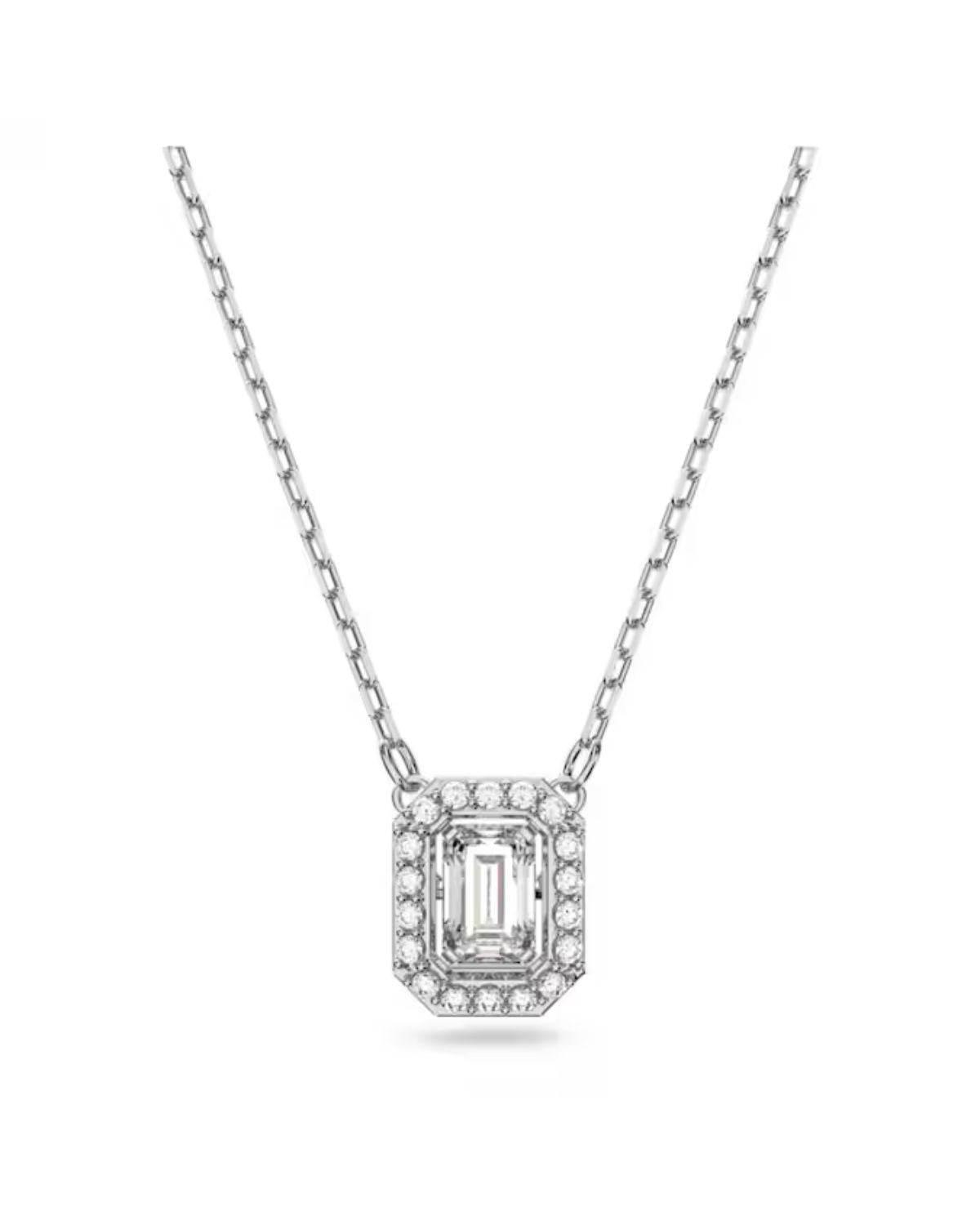 SWAROVSKI Una pendant, Octagon cut, White, Rhodium plated 5599177