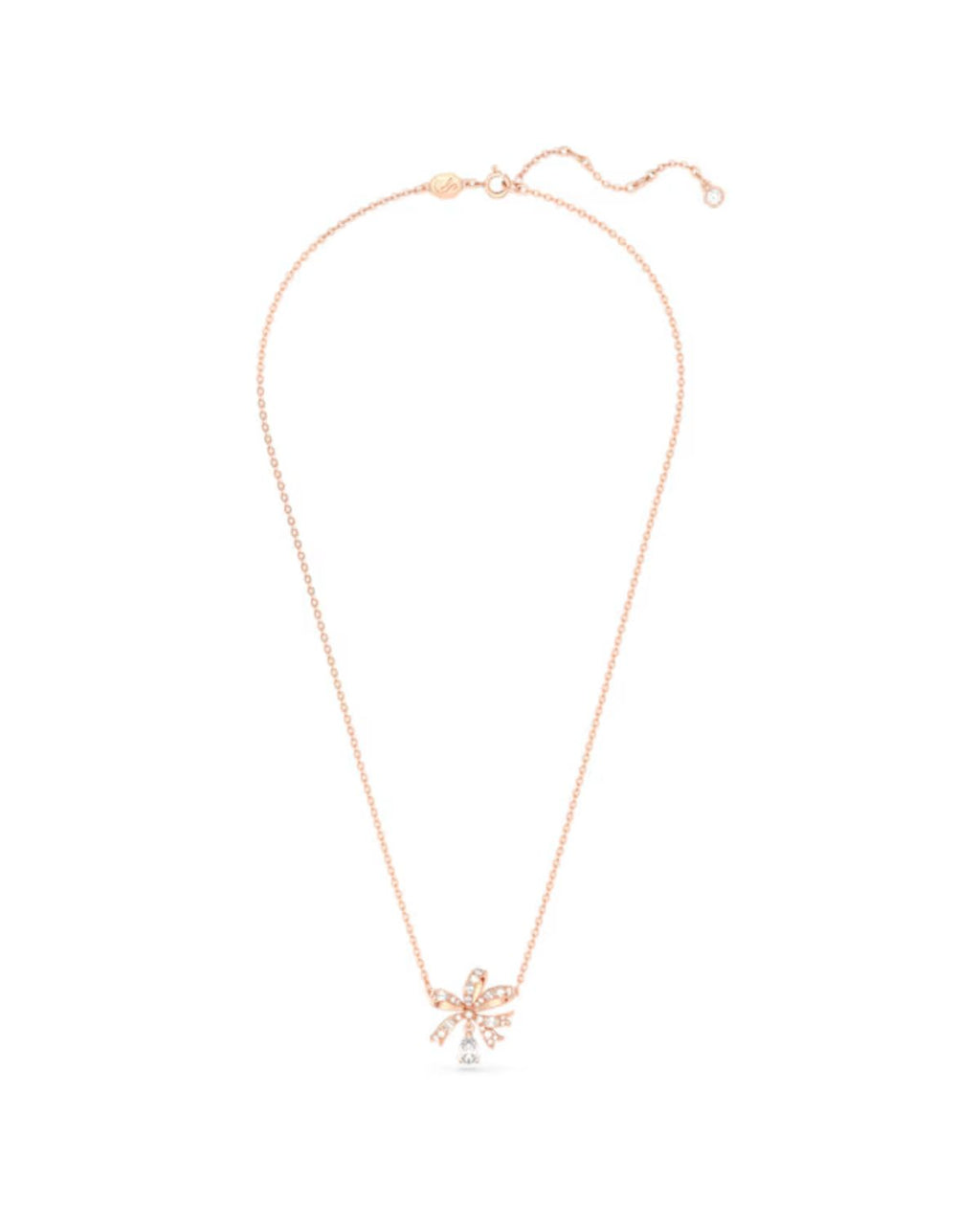 Volta necklace Bow, Small, White, Rose gold-tone plated 5656741
