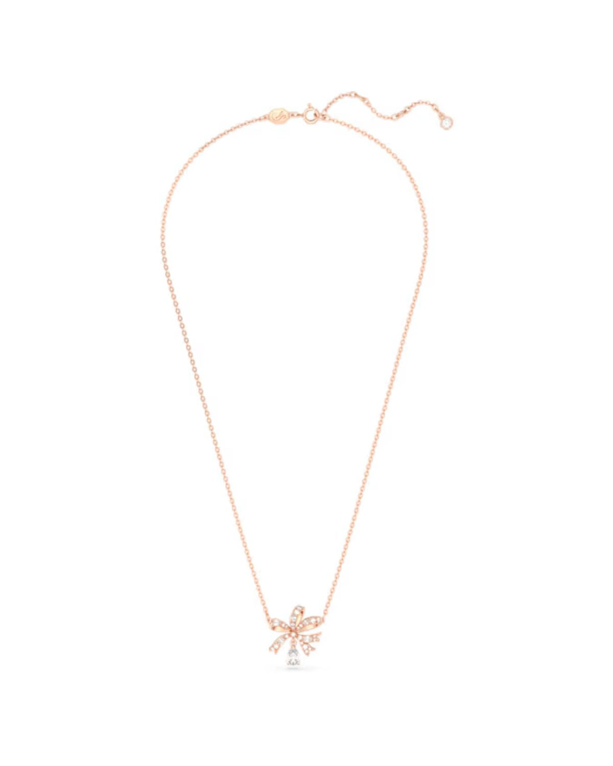 Volta necklace Bow, Small, White, Rose gold-tone plated 5656741