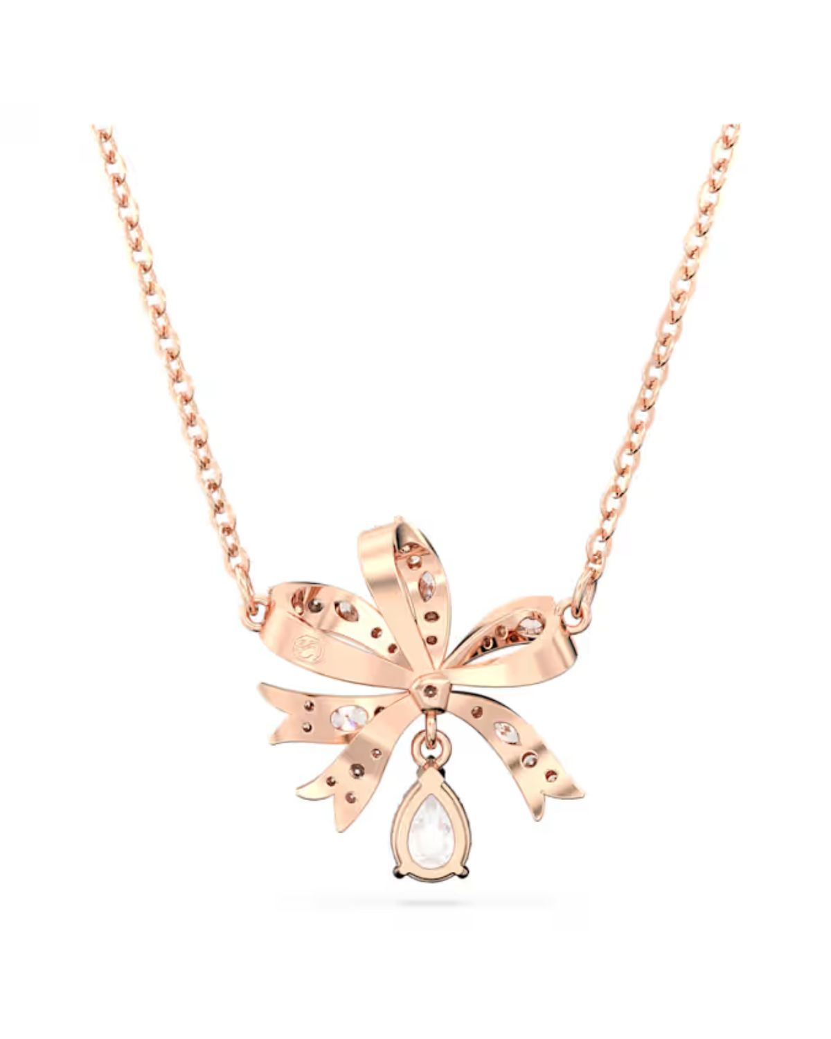 Volta necklace Bow, Small, White, Rose gold-tone plated 5656741