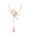Volta Y pendant Bow, Pink, Rose gold-tone plated 5647569