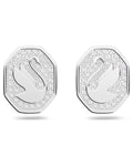 Signum Rhodium Plated Swan Stud Earrings 5621097
