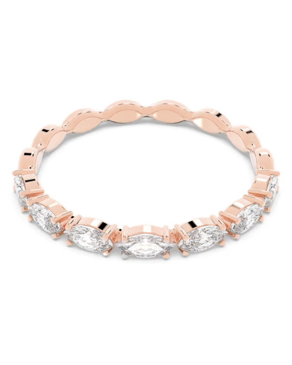 Vittore ring, Marquise cut, White, Rose gold-tone plated