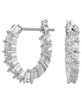 Matrix Vittore hoop earrings Round cut, White, Rhodium plated 5562126