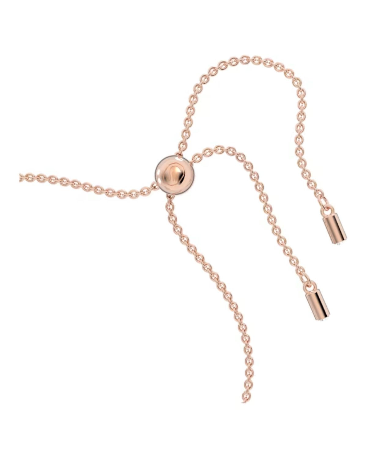 Una Swan Heart Rose Tone Crystal Bracelet 5628658