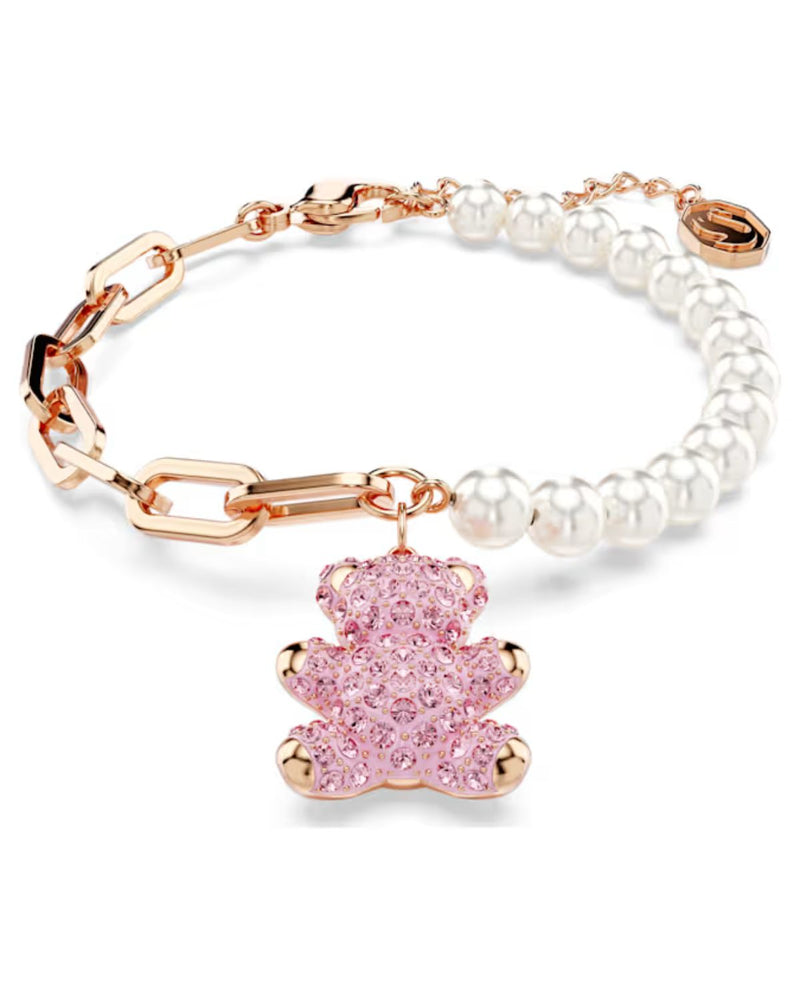 Teddy bracelet, Bear, Pink, Rose gold-tone plated