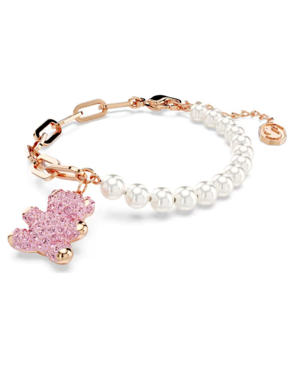 Teddy bracelet, Bear, Pink, Rose gold-tone plated