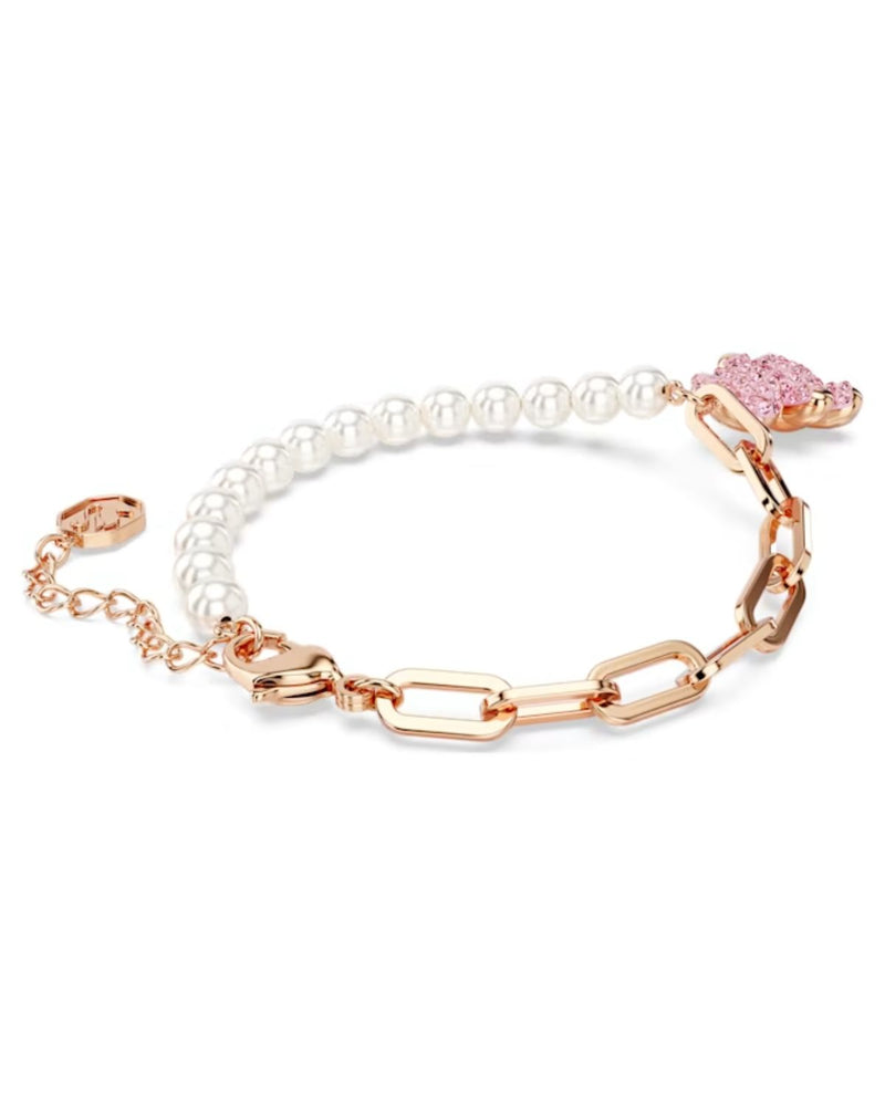 Teddy bracelet, Bear, Pink, Rose gold-tone plated