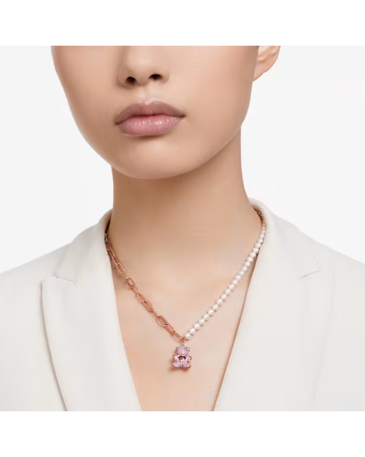 Teddy pendant Crystal pearl, Bear, Pink, 18k rose gold finishTeddy pendant Crystal pearl, Bear, Pink, 18k rose gold finish 5669166